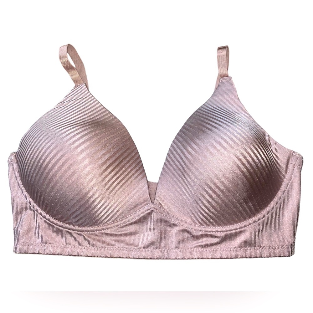 -SOLD-Adrienne Vittadini Mauve Striped Bra Size 40D - Picture 1 of 5